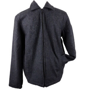 Steve & Barry's Wool Collection Gray Pointed Collar Long Sleeve Zip Up Coat